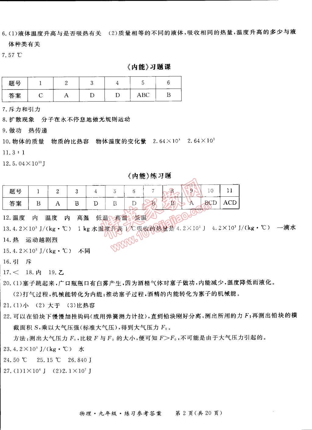 2014年新課標(biāo)形成性練習(xí)與檢測(cè)九年級(jí)物理全一冊(cè) 第6頁(yè)