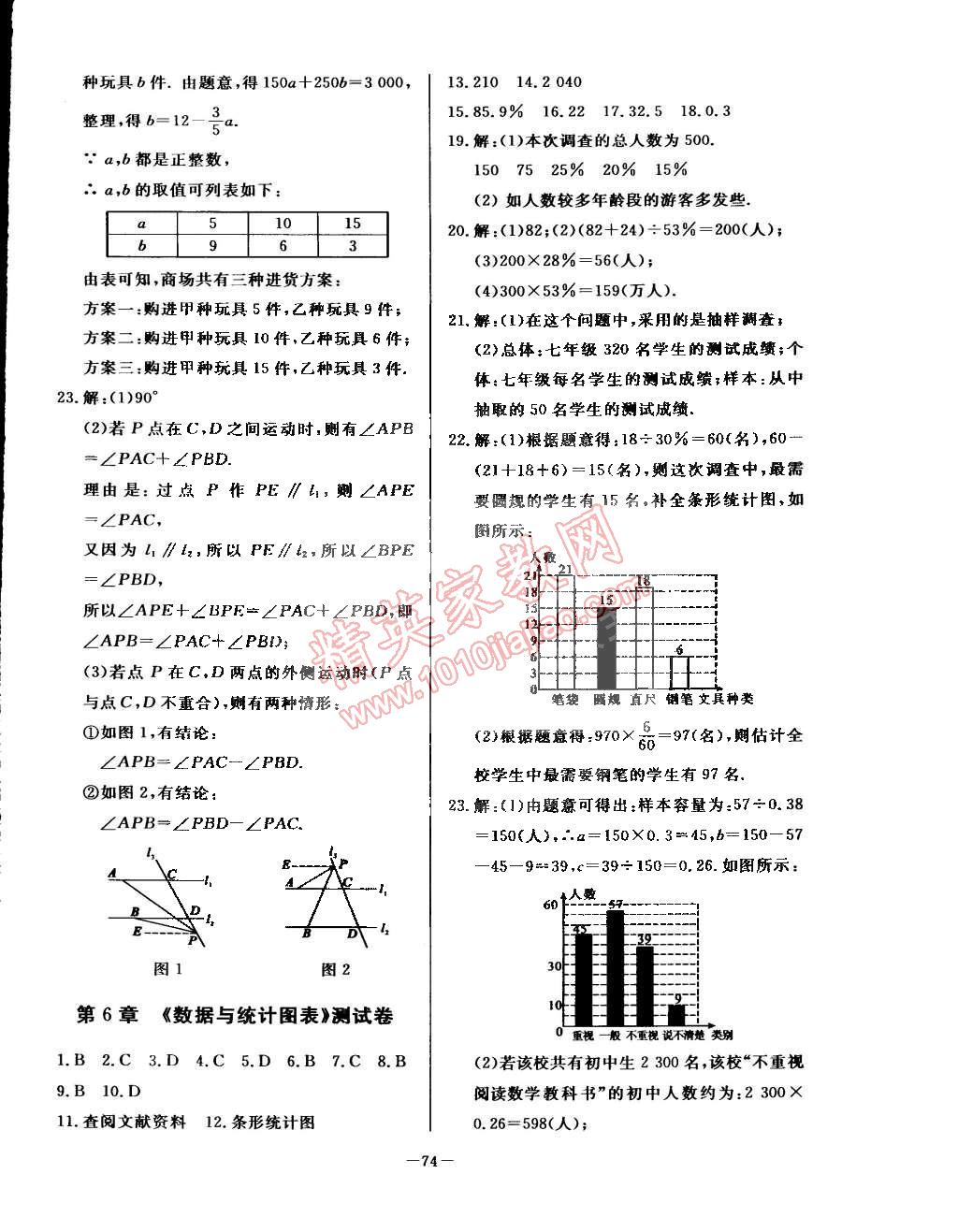 2015年精彩考評單元測評卷七年級(jí)數(shù)學(xué)下冊浙教版 第6頁