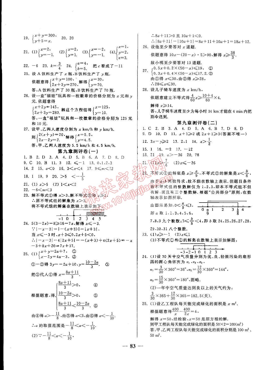 2015年培优夺冠金卷名师点拨七年级数学下册人教版 第3页