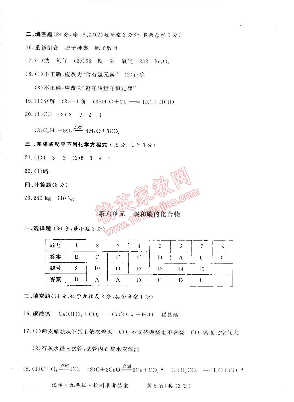 2014年新課標形成性練習與檢測九年級化學全一冊 第5頁