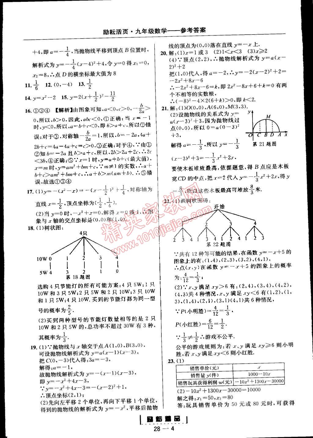 2014年勵耘書業(yè)勵耘活頁周周練九年級數(shù)學全一冊浙教版 第4頁