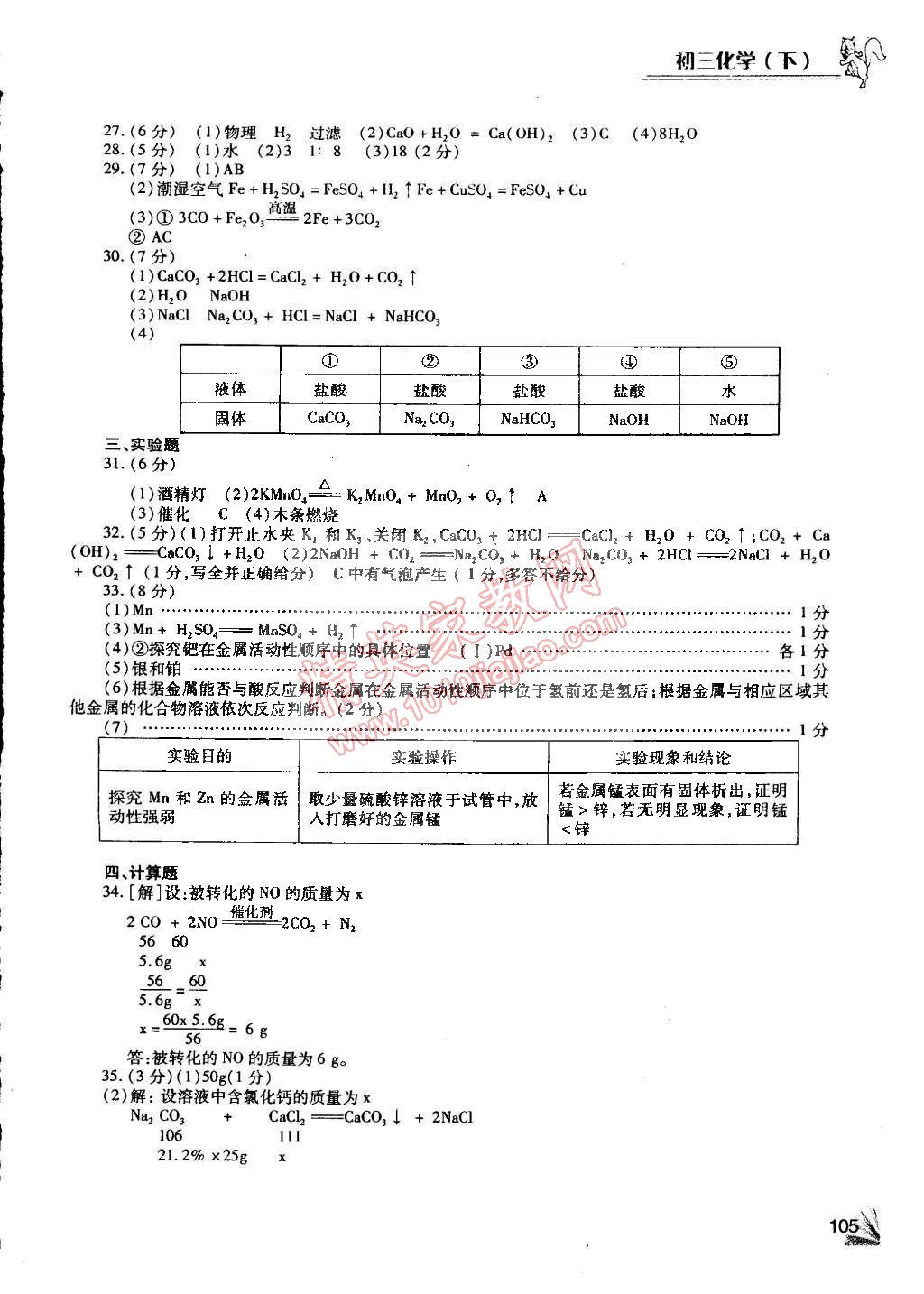 2015年化學(xué)同步檢測(cè)3級(jí)跳九年級(jí)下冊(cè) 第11頁(yè)