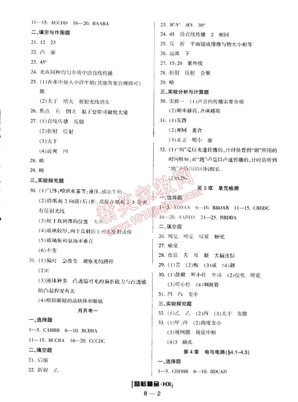 2015年勵(lì)耘書業(yè)勵(lì)耘活頁周周練八年級(jí)科學(xué)下冊(cè)華師大版 第2頁