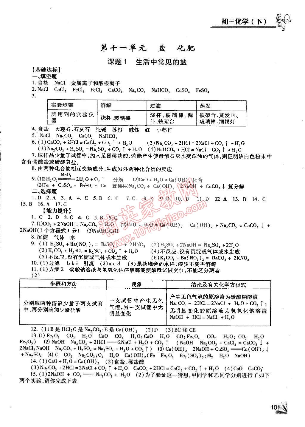 2015年化學(xué)同步檢測(cè)3級(jí)跳九年級(jí)下冊(cè) 第7頁