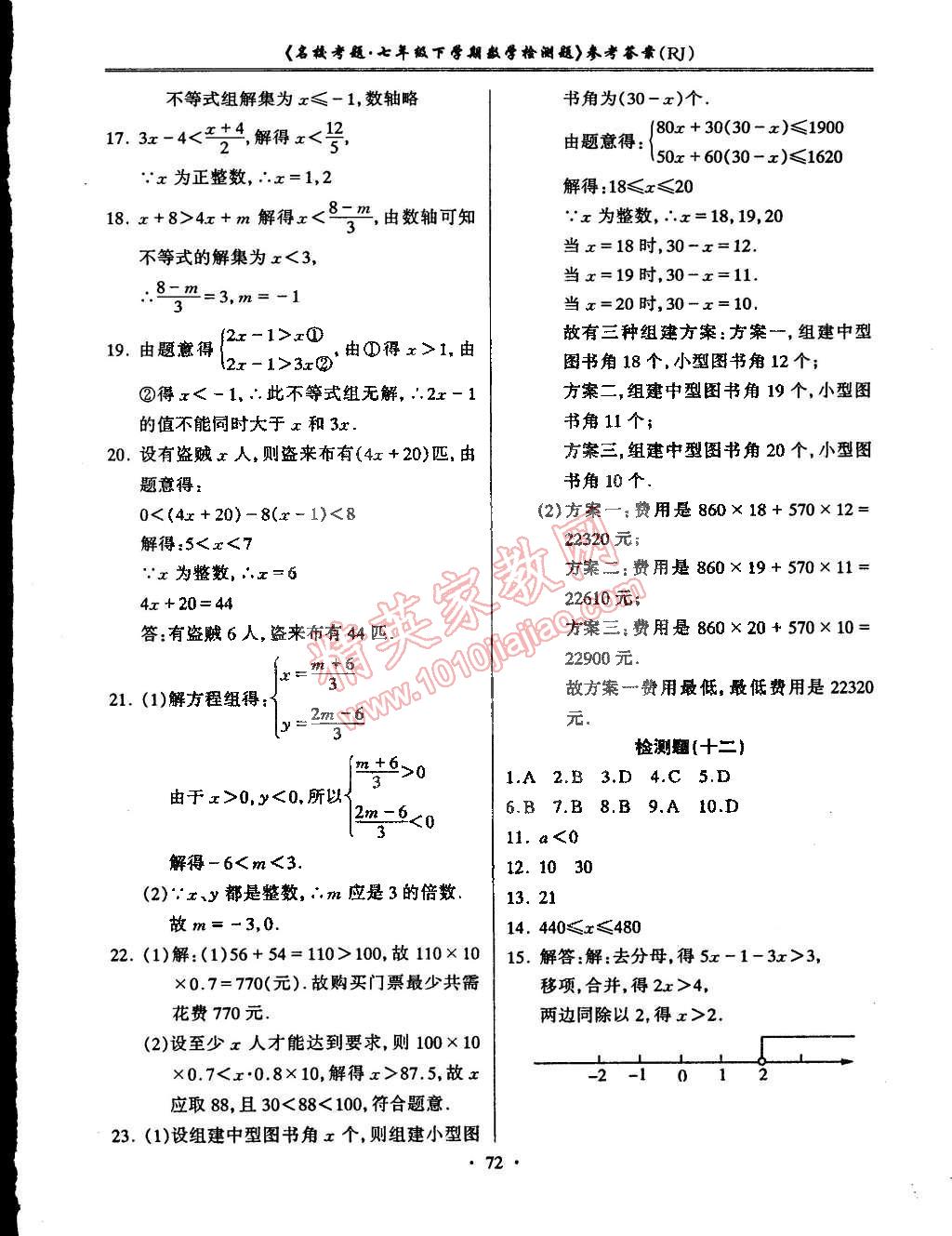 2015年名校考题七年级数学下册人教版 第8页