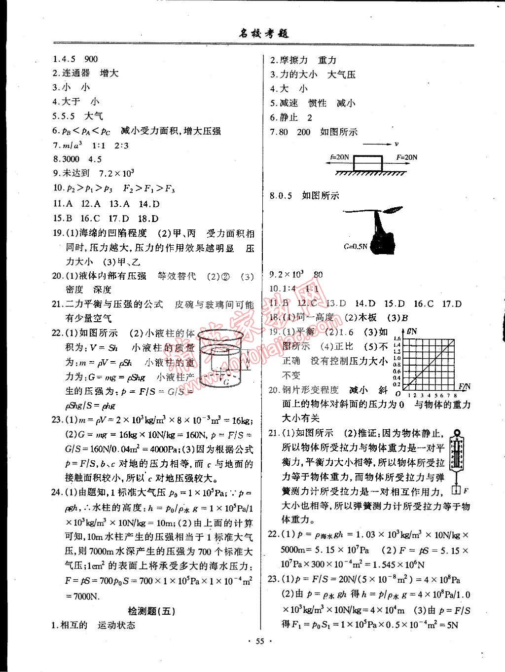 2015年名?？碱}八年級物理下冊人教版 第3頁