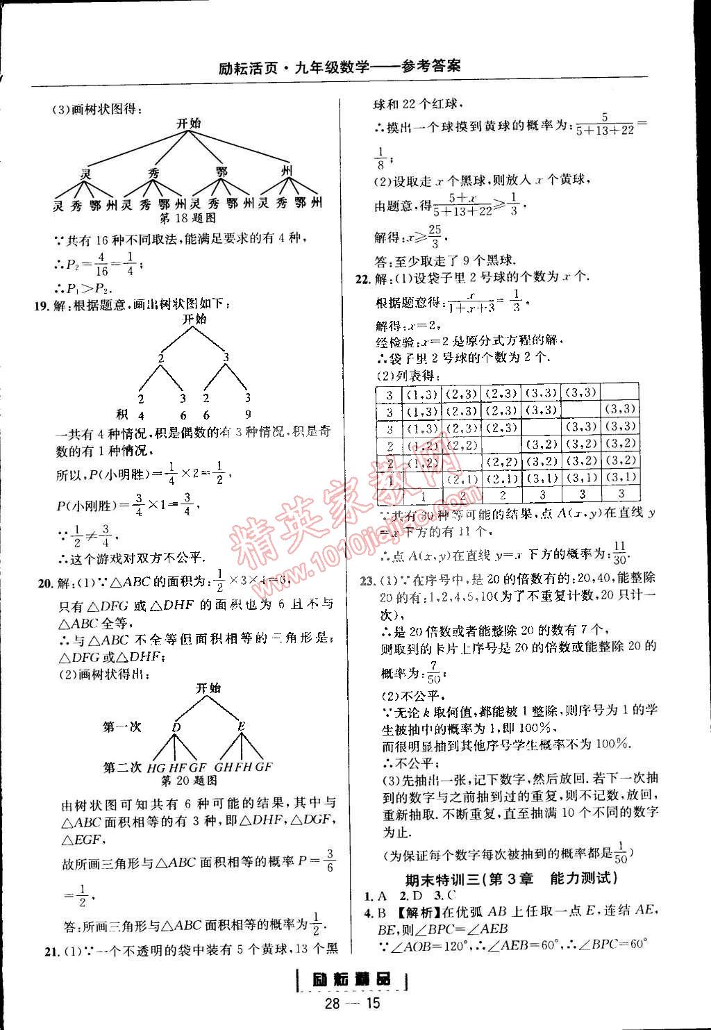 2014年勵(lì)耘書業(yè)勵(lì)耘活頁周周練九年級數(shù)學(xué)全一冊浙教版 第15頁