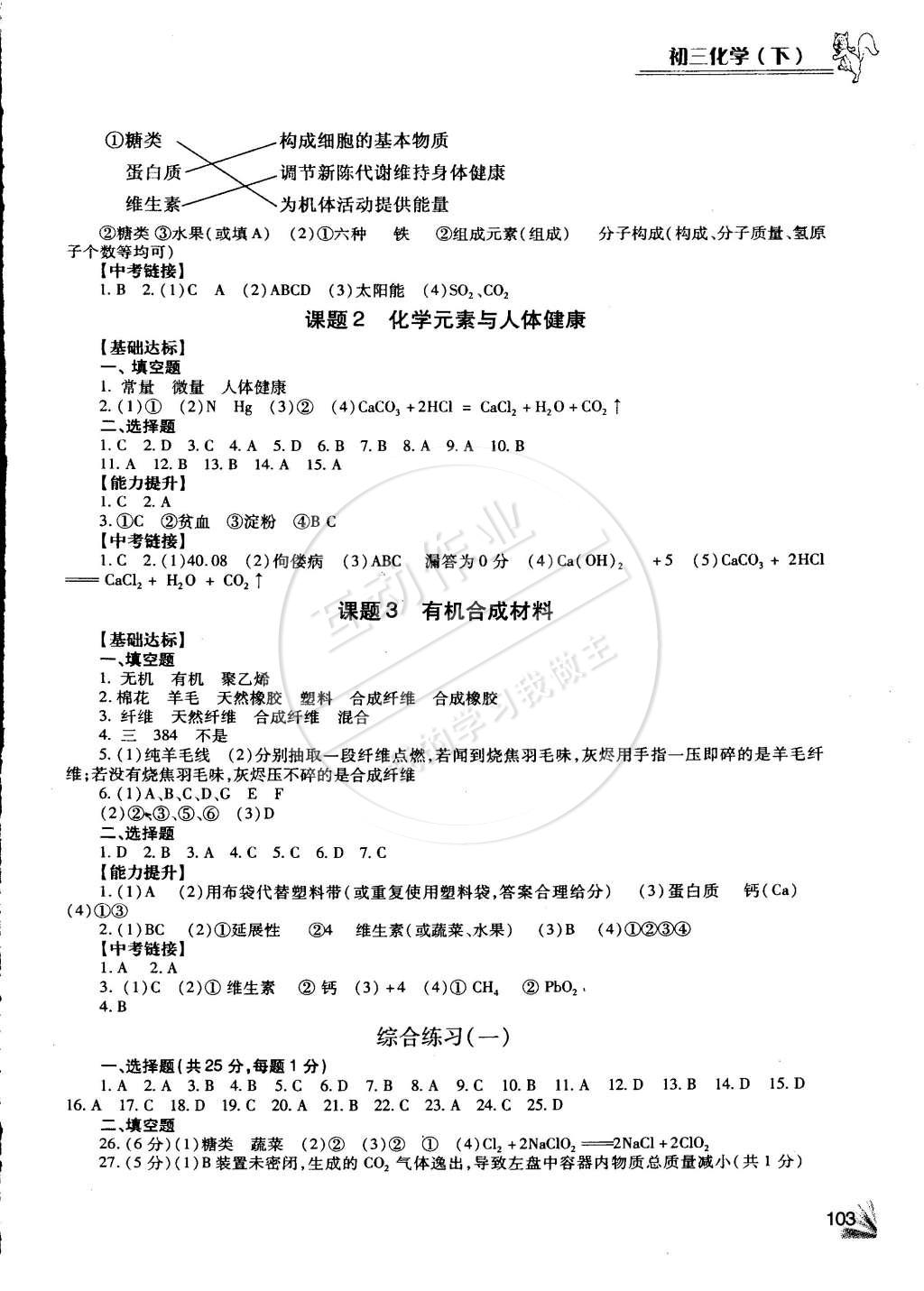 2015年化學(xué)同步檢測(cè)3級(jí)跳九年級(jí)下冊(cè) 第9頁(yè)