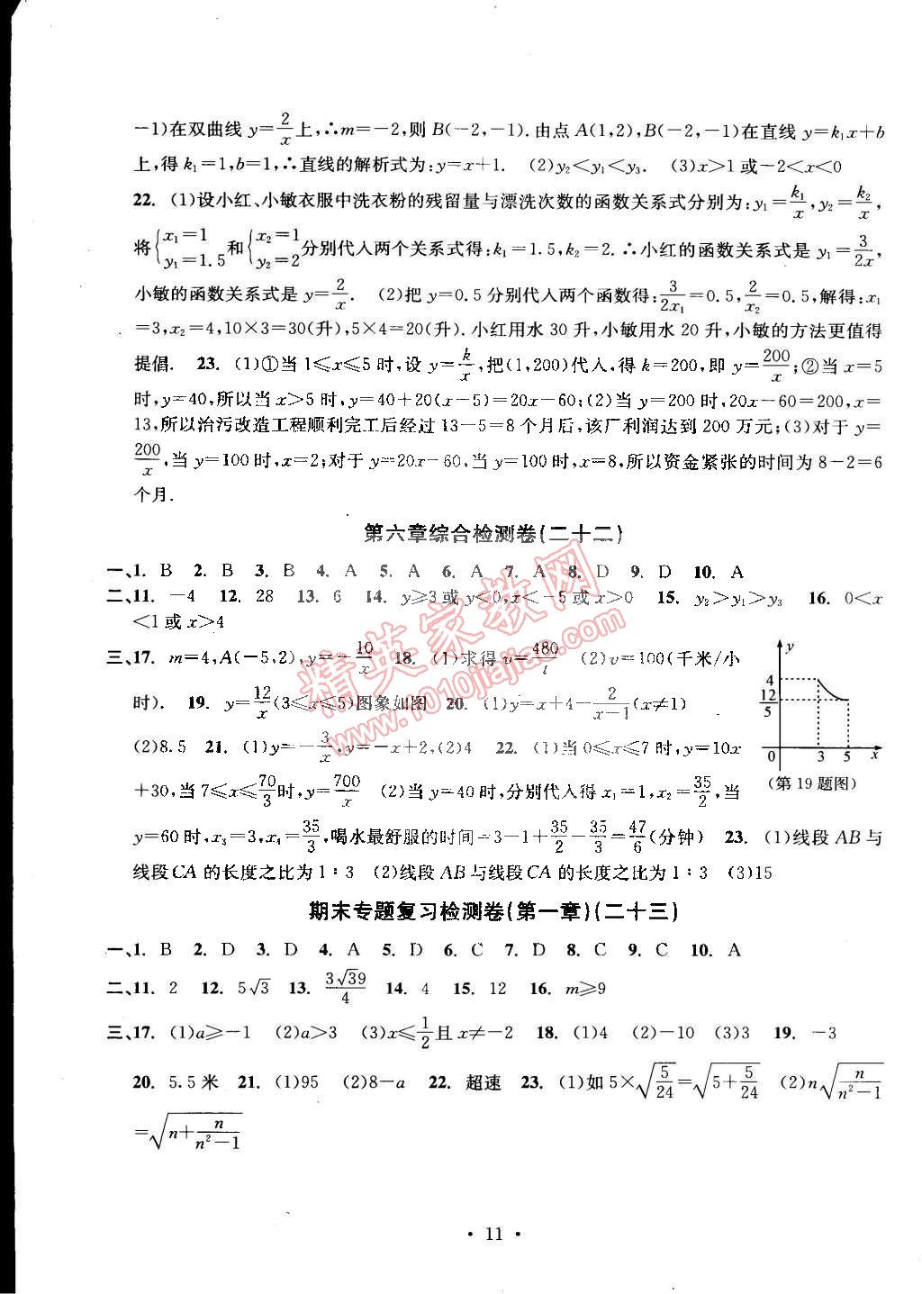 2015年習(xí)題e百檢測卷八年級數(shù)學(xué)下冊浙教版 第11頁