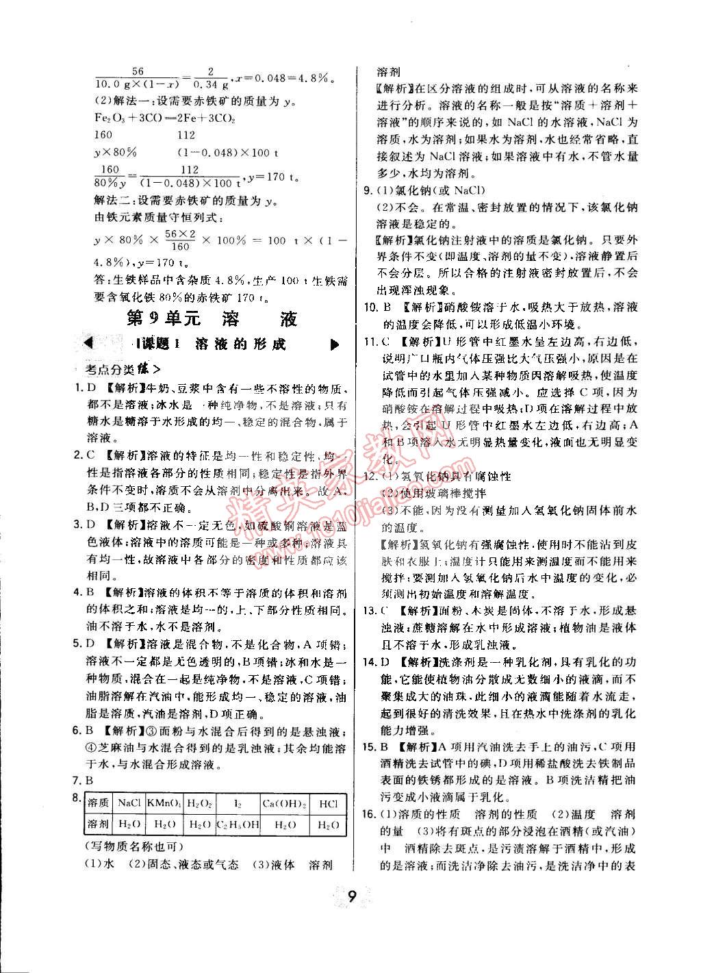 2015年北大綠卡課時(shí)同步講練九年級(jí)化學(xué)下冊(cè)人教版 第61頁(yè)