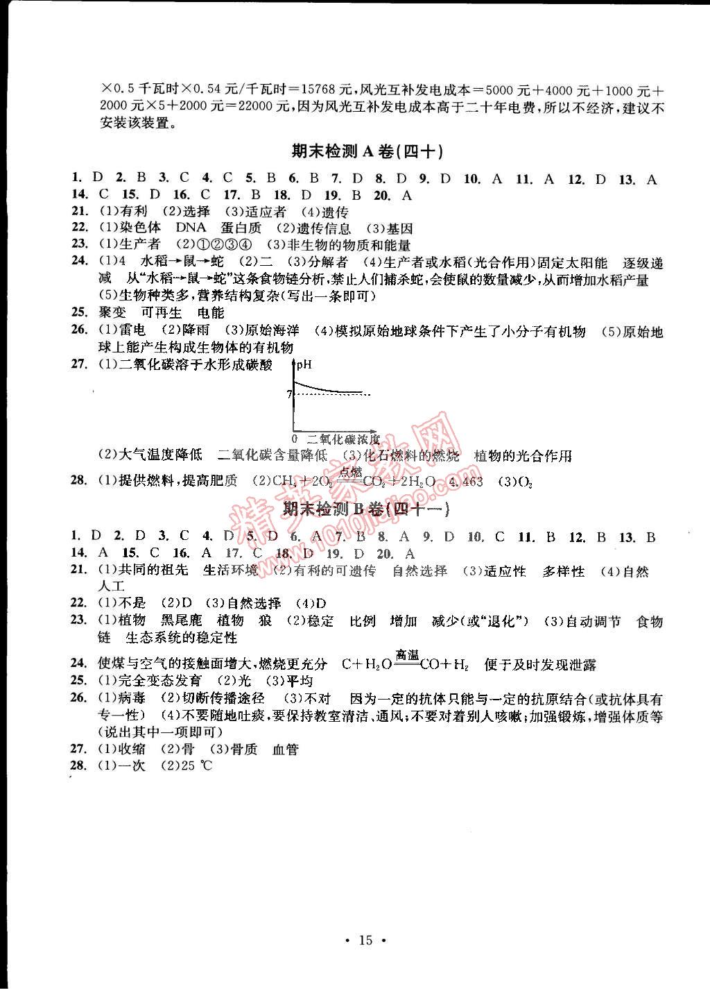 2014年習(xí)題e百檢測(cè)卷九年級(jí)科學(xué)全一冊(cè)浙教版 第15頁(yè)