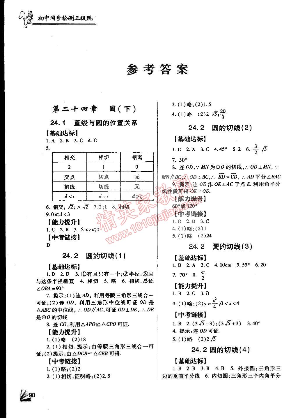 2015年數(shù)學(xué)同步檢測(cè)3級(jí)跳九年級(jí)下冊(cè)人教版 第1頁(yè)