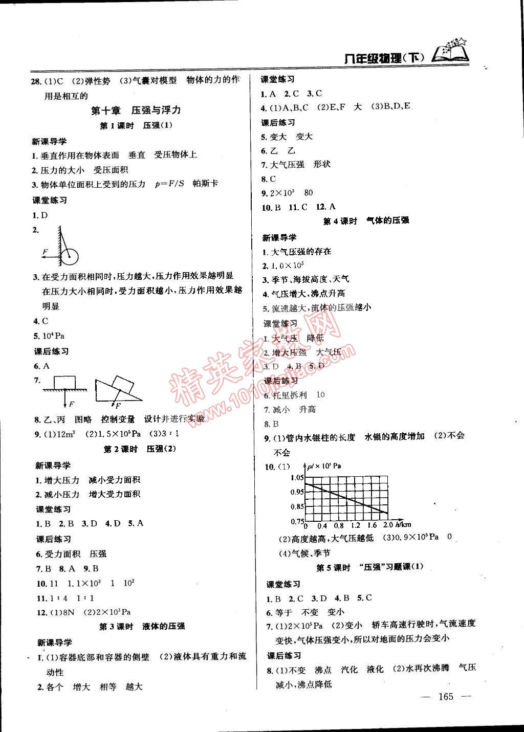 2015年课时学案作业本八年级物理下册国标江苏版 第9页