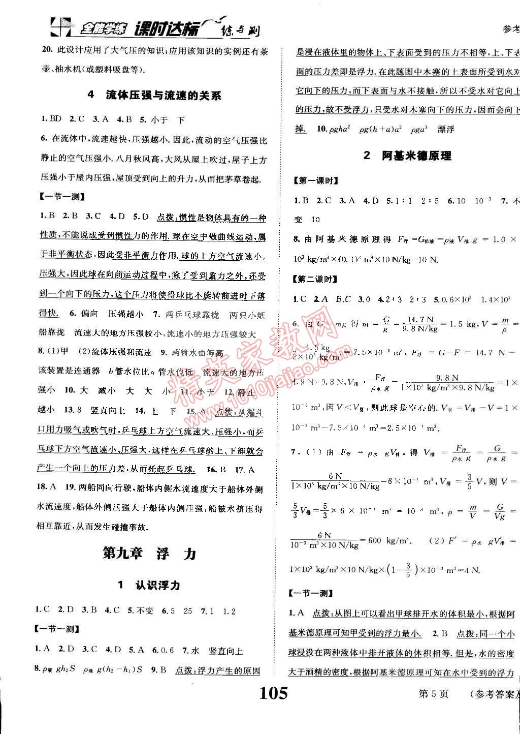 2015年課時(shí)達(dá)標(biāo)練與測(cè)八年級(jí)物理下冊(cè)滬科版 第5頁(yè)