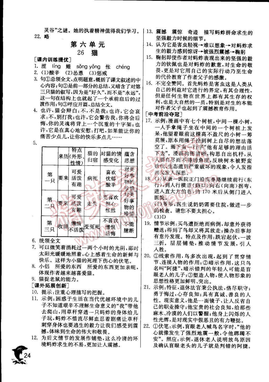 2015年實(shí)驗(yàn)班提優(yōu)訓(xùn)練七年級(jí)語(yǔ)文下冊(cè)人教版 第56頁(yè)