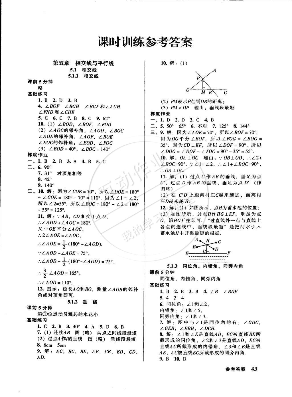 2015年52045模塊式全能訓(xùn)練七年級數(shù)學(xué)下冊人教版 第1頁