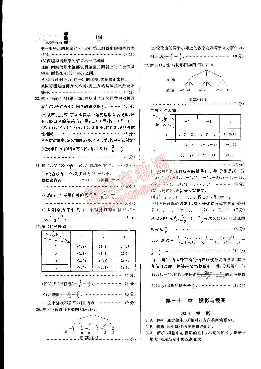 2015年輕輕松松學(xué)數(shù)學(xué)九年級(jí)下冊(cè)冀教版 第36頁