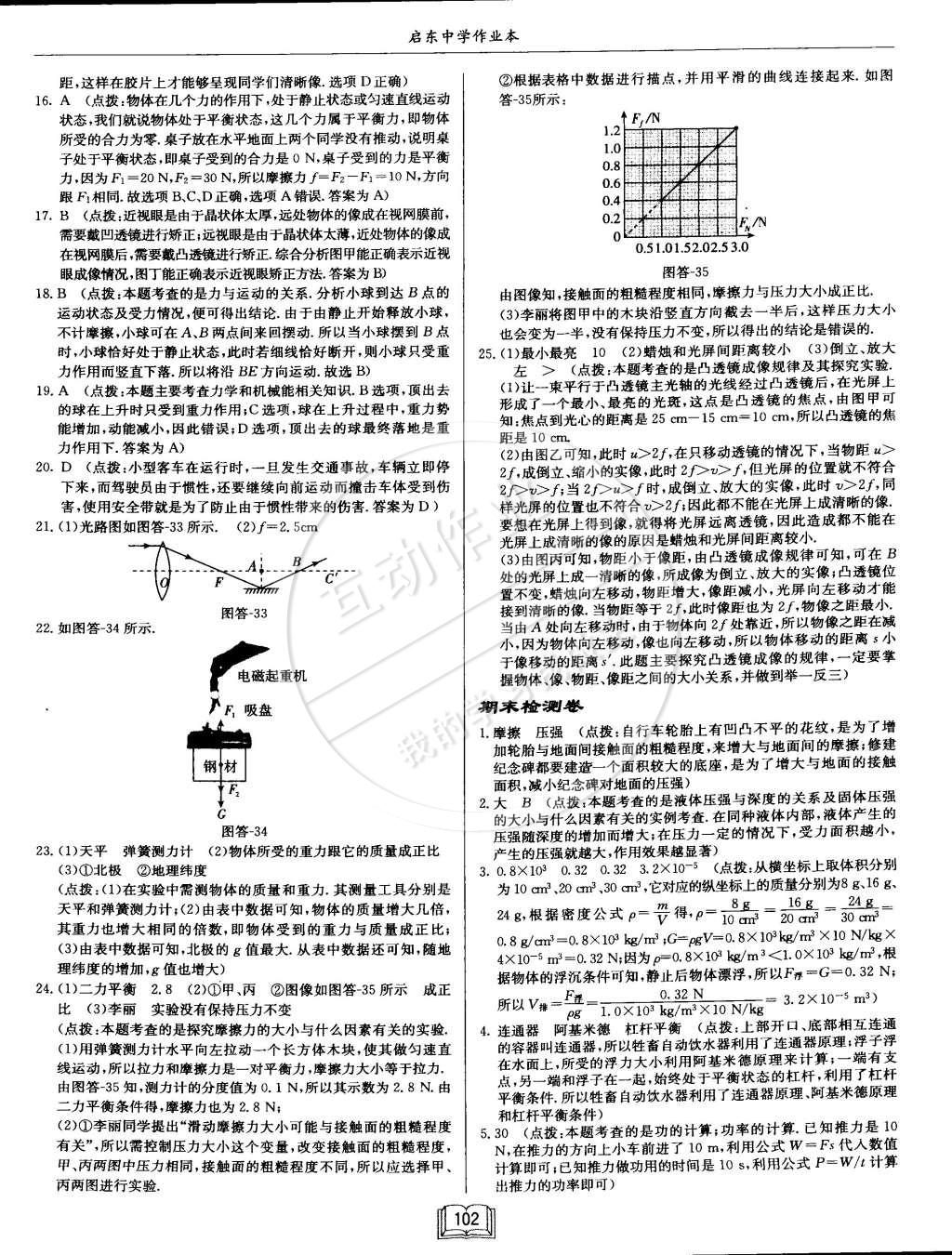 2015年啟東中學(xué)作業(yè)本八年級(jí)物理下冊(cè)北師大版 第22頁