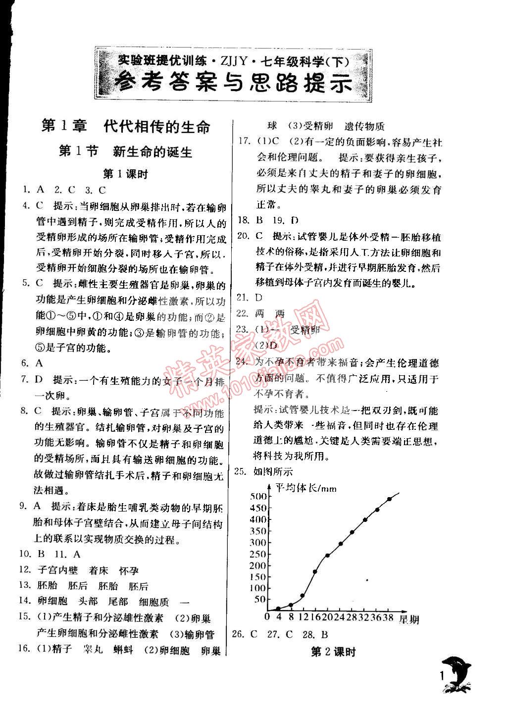 2015年實(shí)驗(yàn)班提優(yōu)訓(xùn)練七年級(jí)科學(xué)下冊(cè)浙教版 第1頁(yè)