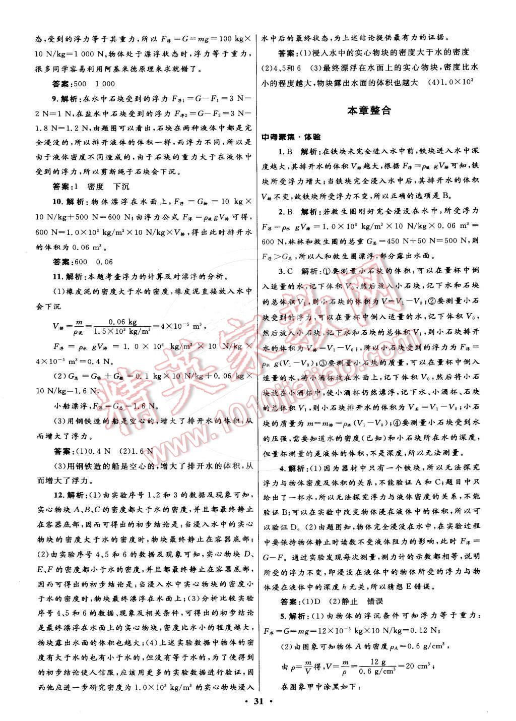 2015年初中同步測(cè)控優(yōu)化設(shè)計(jì)八年級(jí)物理下冊(cè)人教版 第19頁(yè)