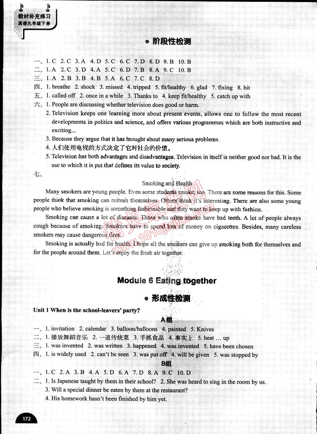 2015年教材补充练习九年级英语下册外研版天津地区专用 第8页