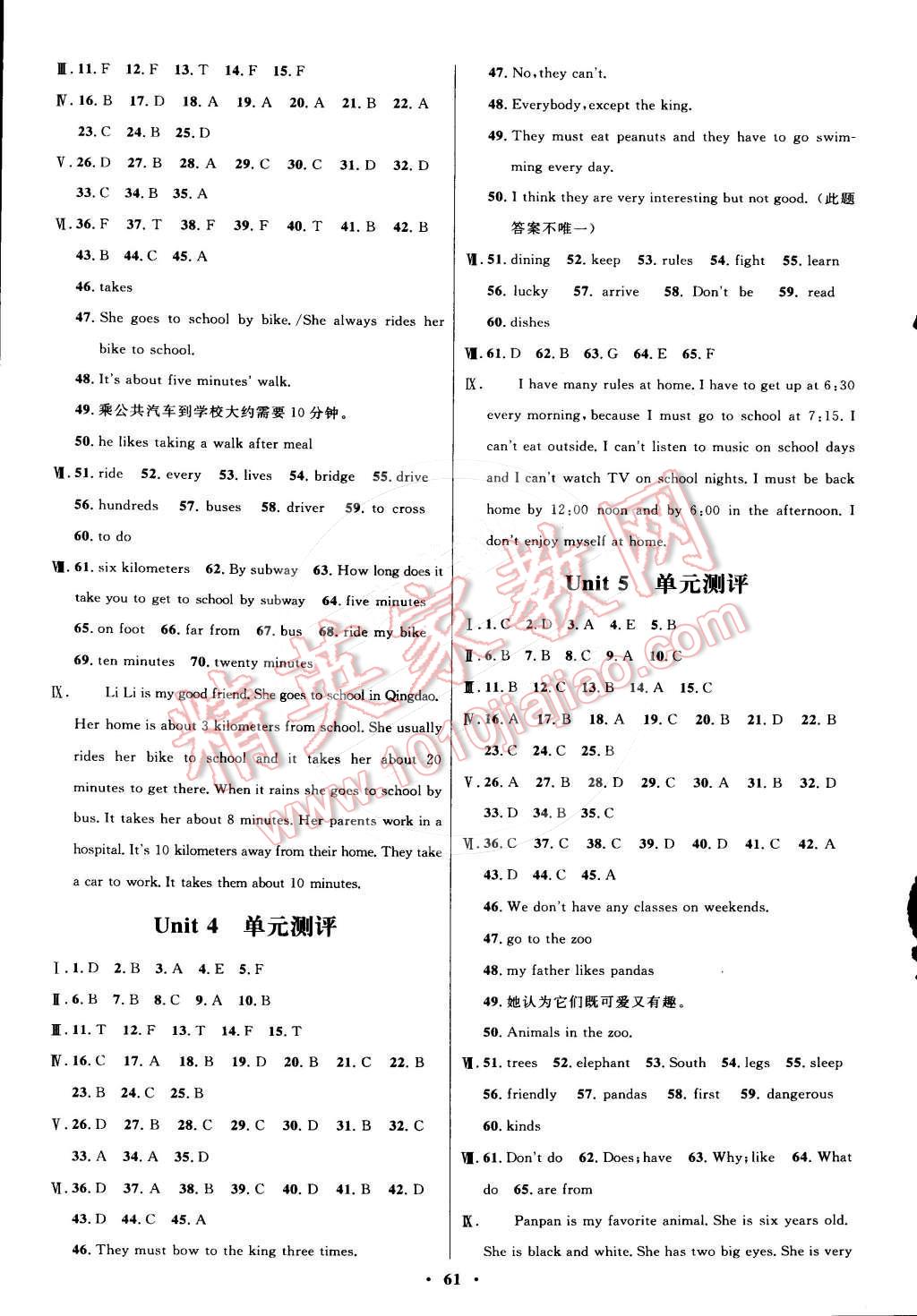 2015年初中同步測(cè)控優(yōu)化設(shè)計(jì)七年級(jí)英語下冊(cè)人教版 第13頁