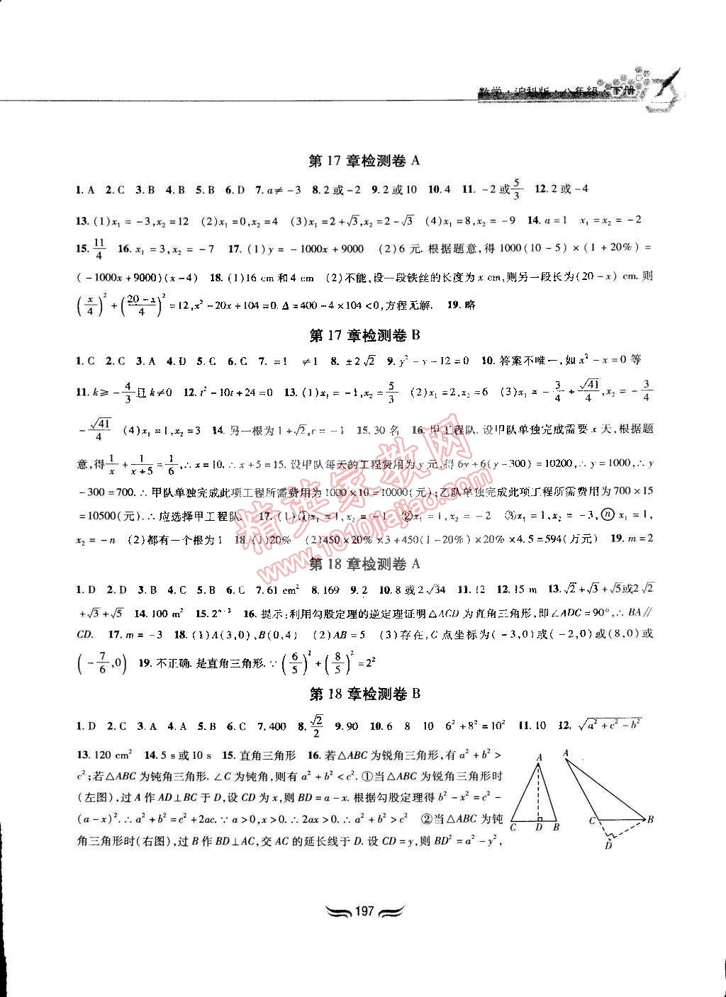 2015年新編基礎訓練八年級數學下冊滬科版黃山書社 第19頁