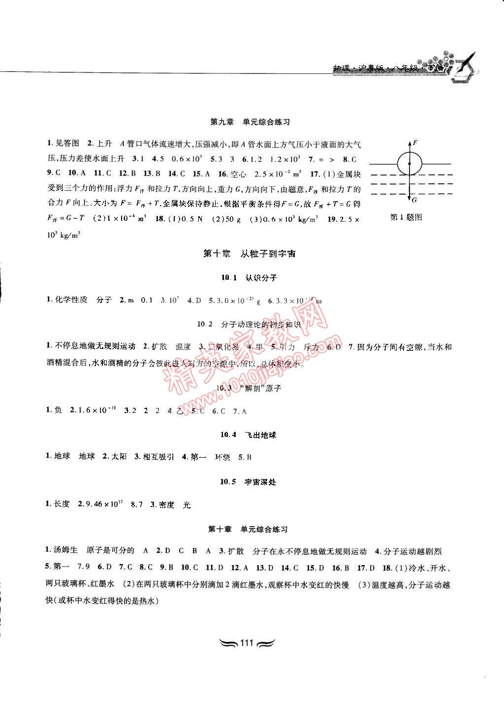 2015年新編基礎訓練八年級物理下冊滬粵版黃山書社 第7頁