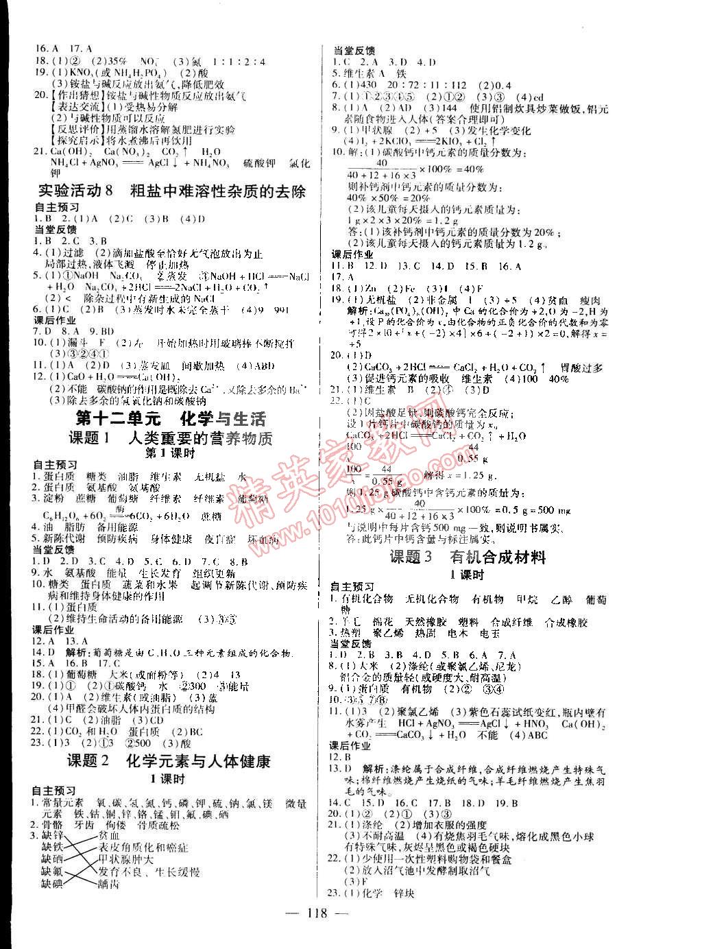 2015年名师三导学练考九年级化学下册人教版 第8页