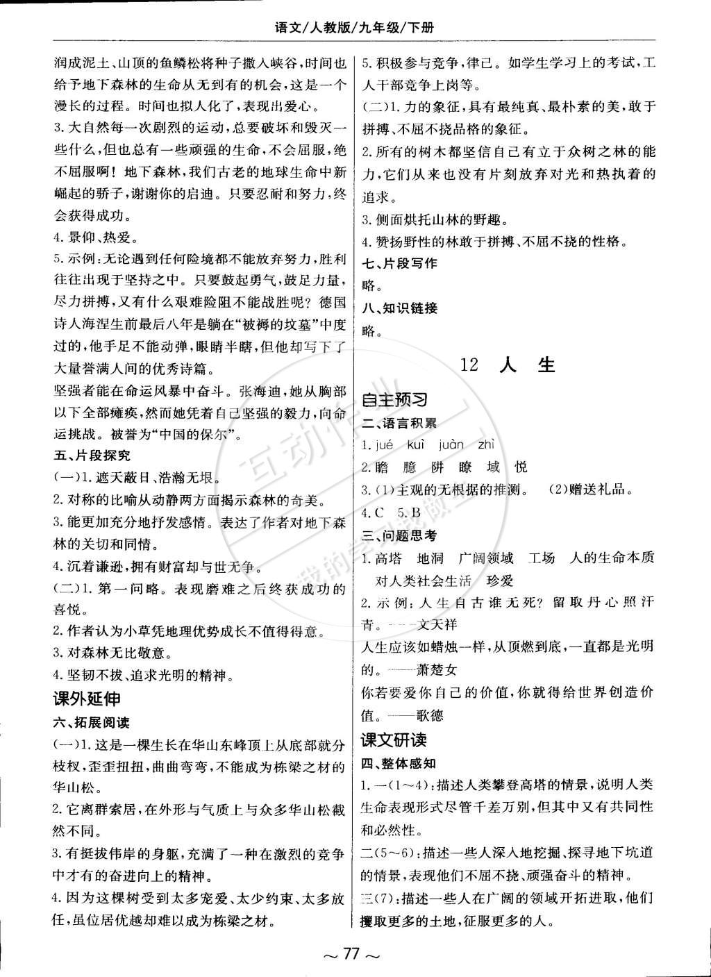 2015年新編基礎(chǔ)訓練九年級語文下冊人教版 第13頁