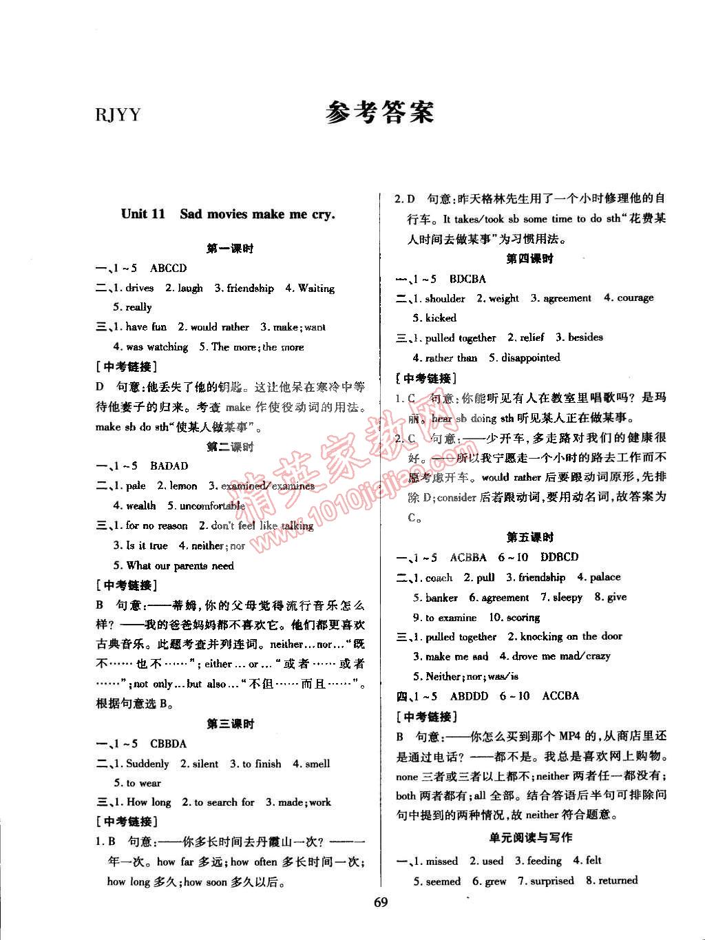2015年名師三導學練考九年級英語下冊人教版 第1頁