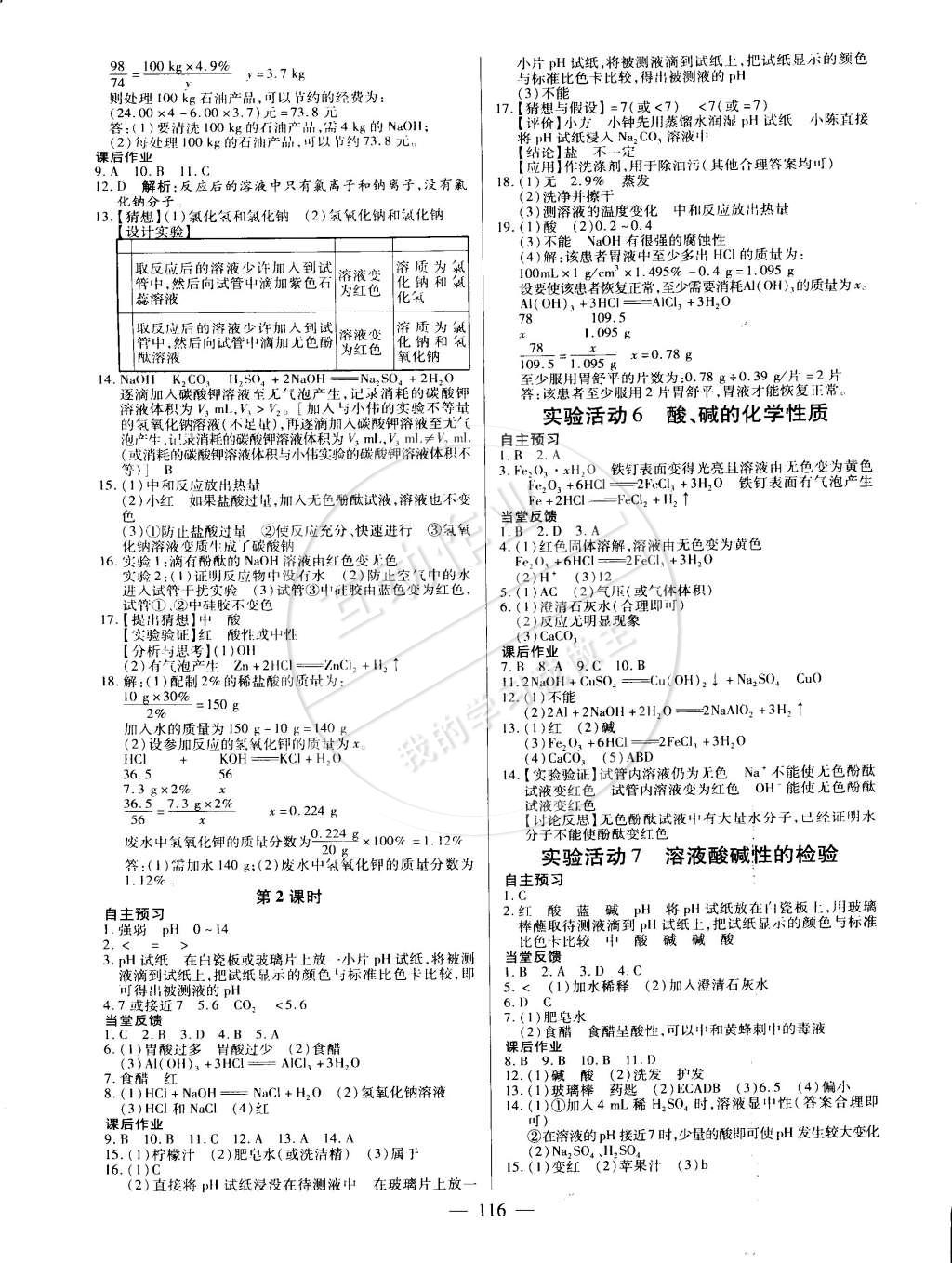 2015年名师三导学练考九年级化学下册人教版 第6页