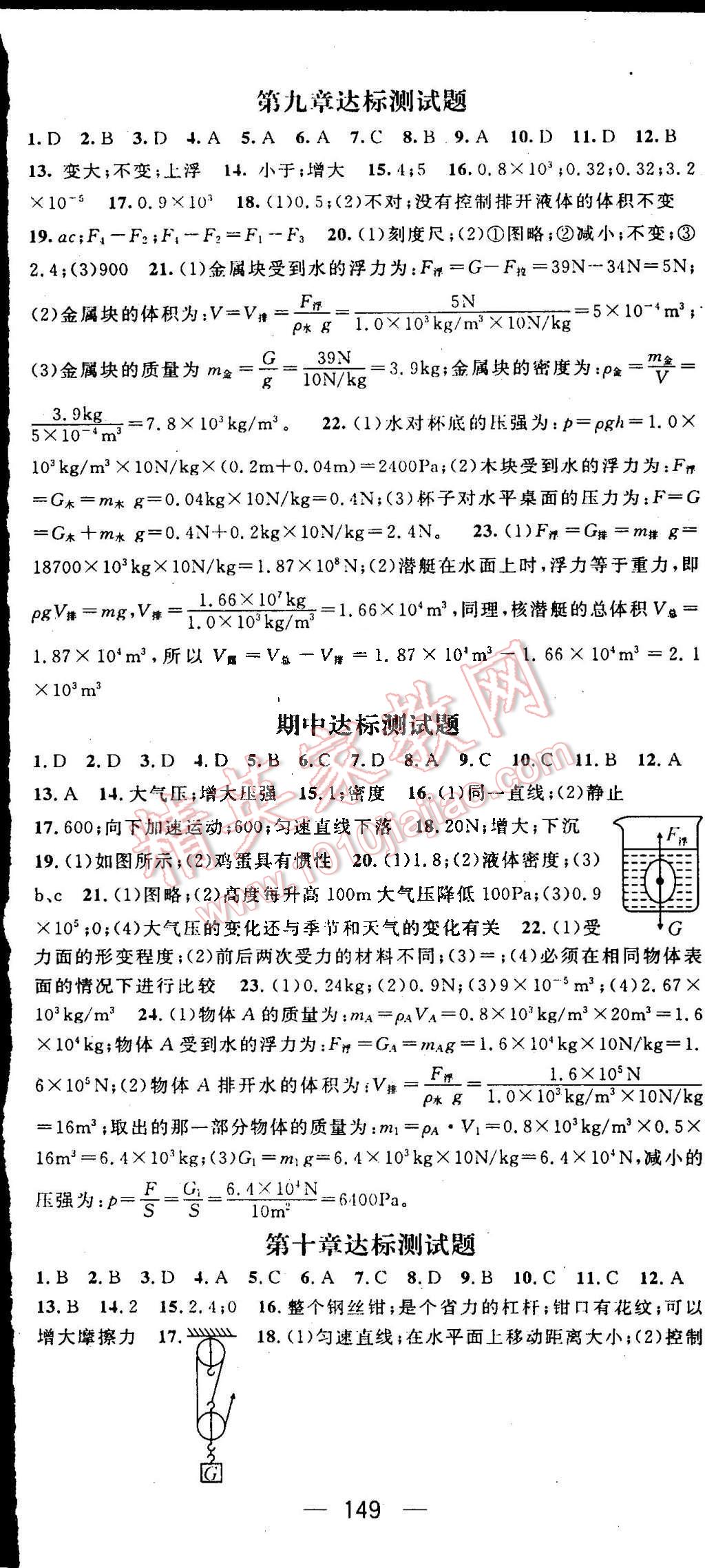 2016年名师测控八年级物理下册沪科版 第17页