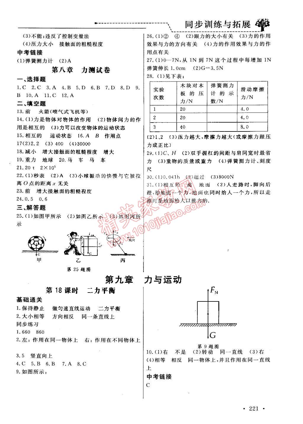 2015年為了燦爛的明天同步訓(xùn)練與拓展八年級(jí)物理下冊(cè)蘇科版 第8頁(yè)