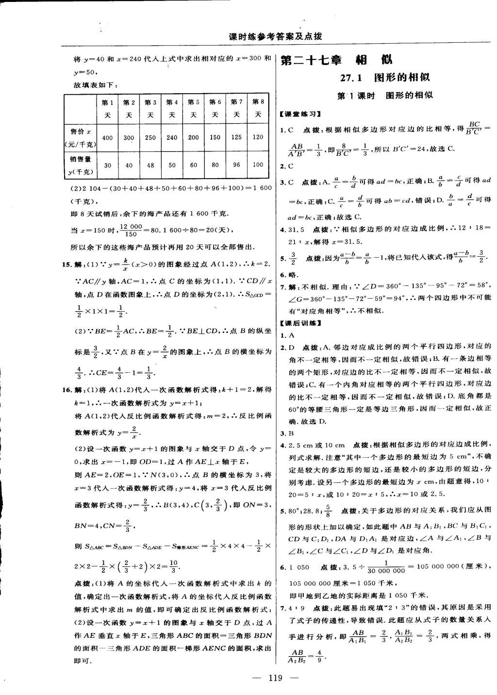 2015年點(diǎn)撥訓(xùn)練九年級(jí)數(shù)學(xué)下冊(cè)人教版 第21頁(yè)