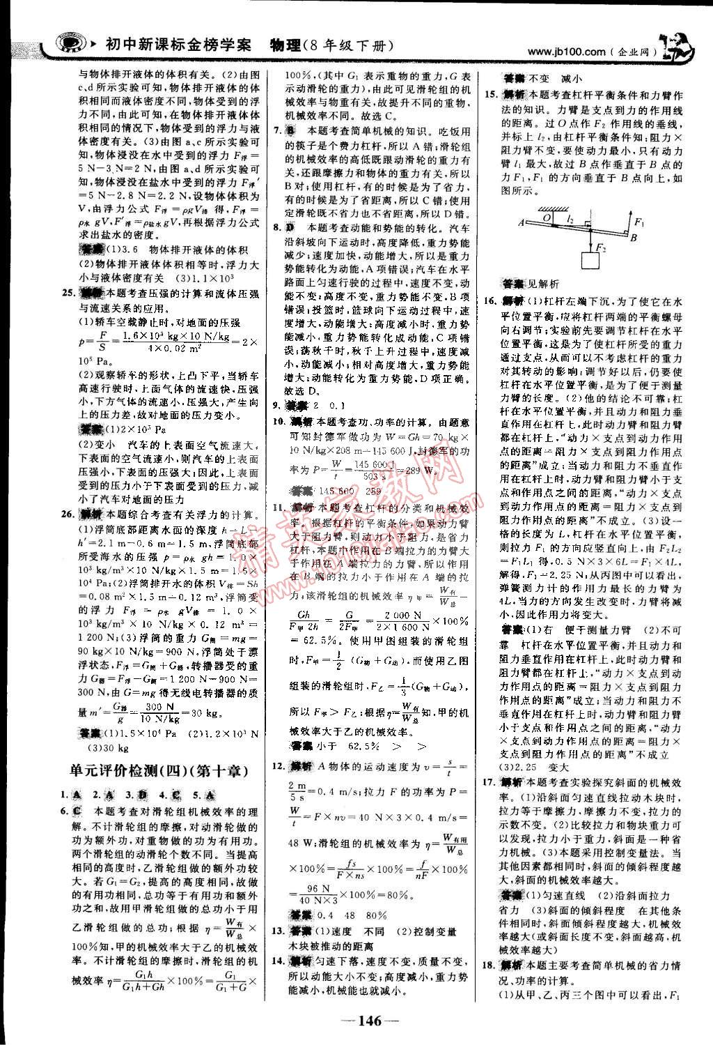 2015年世紀金榜金榜學案八年級物理下冊滬科版 第29頁