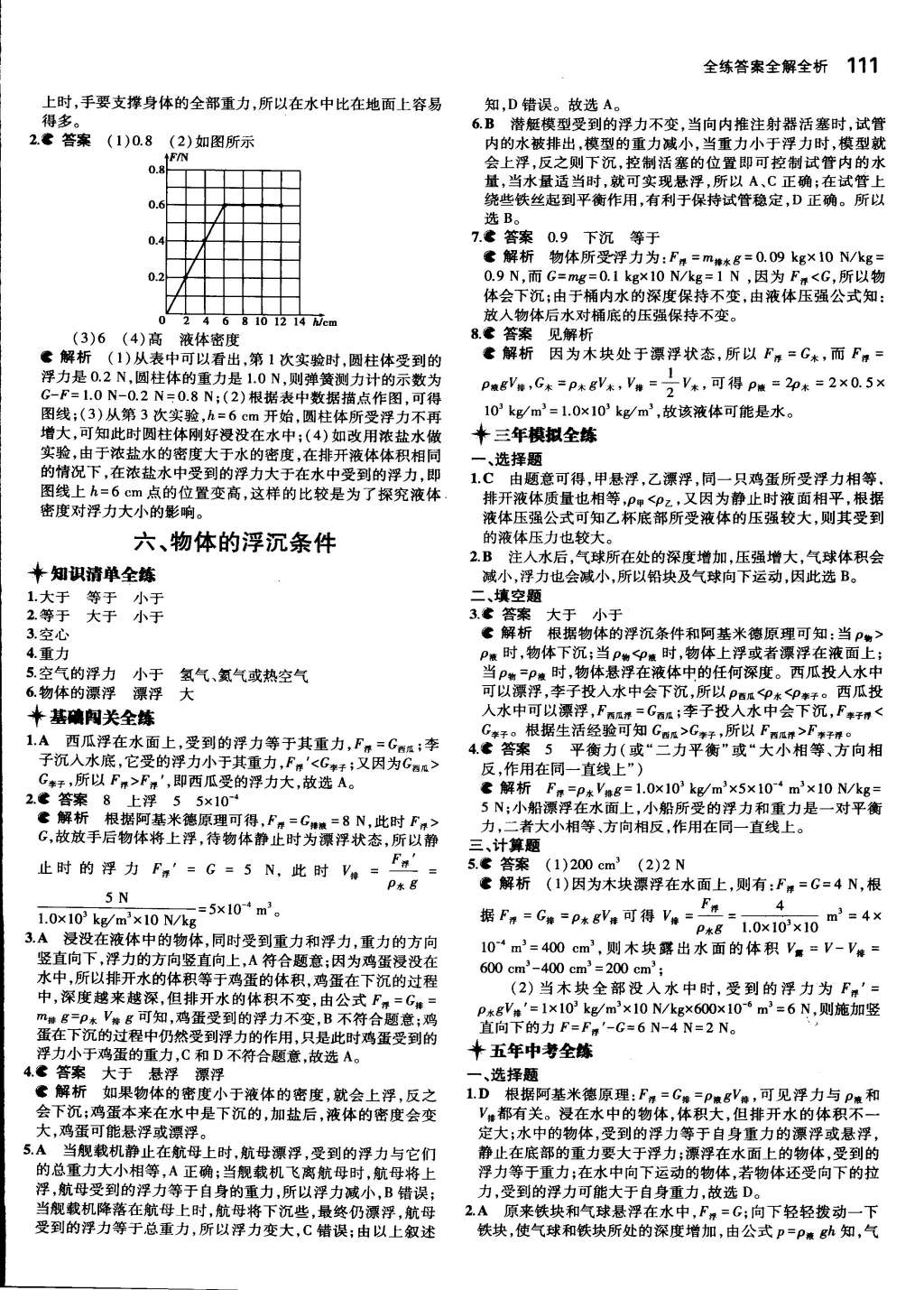 2015年5年中考3年模拟初中物理八年级下册北师大版 第55页