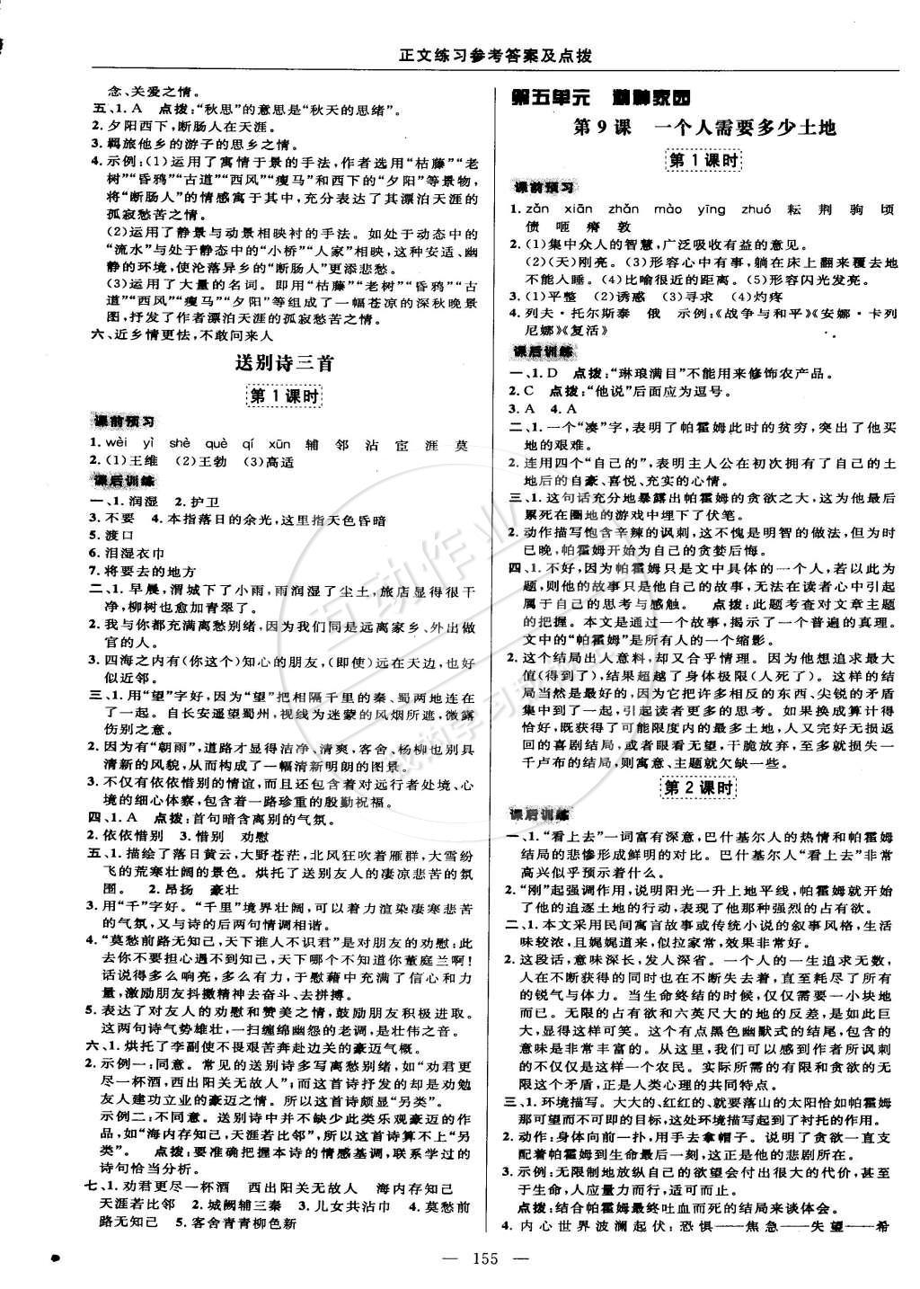 2015年點撥訓(xùn)練九年級語文下冊北師大版 第17頁