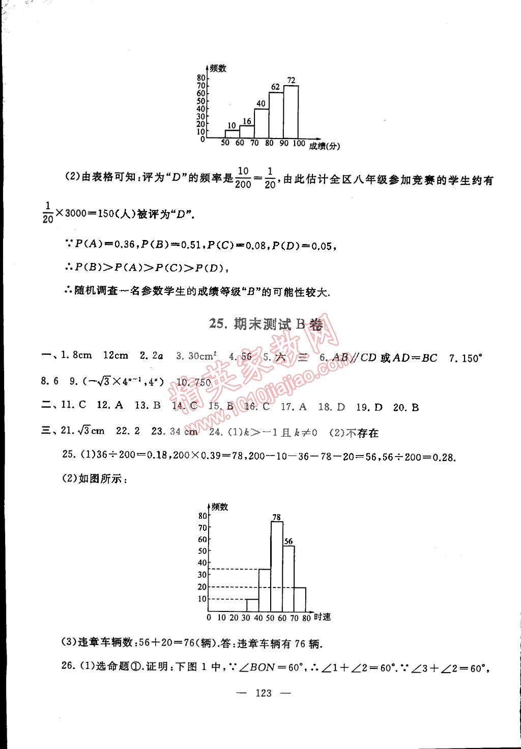 2015年啟東黃岡大試卷八年級數(shù)學(xué)下冊滬科版 第23頁