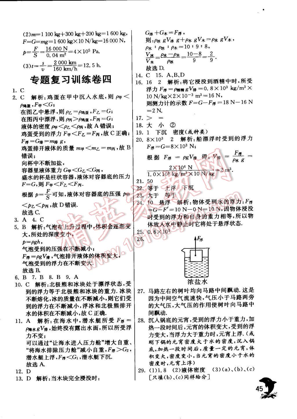 2015年实验班提优训练八年级物理下册沪粤版 第45页