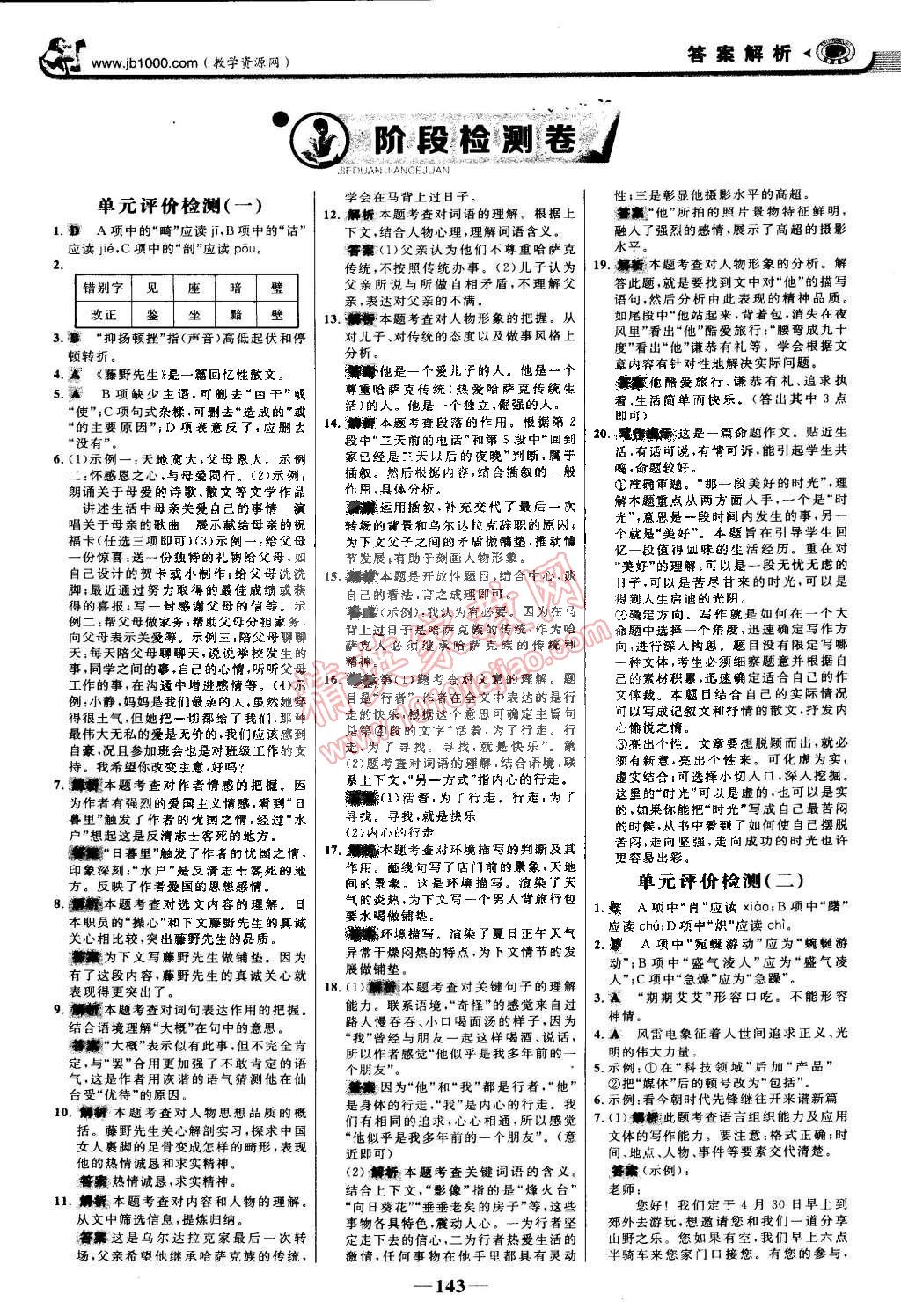 2015年世紀(jì)金榜金榜學(xué)案八年級語文下冊人教版 第18頁