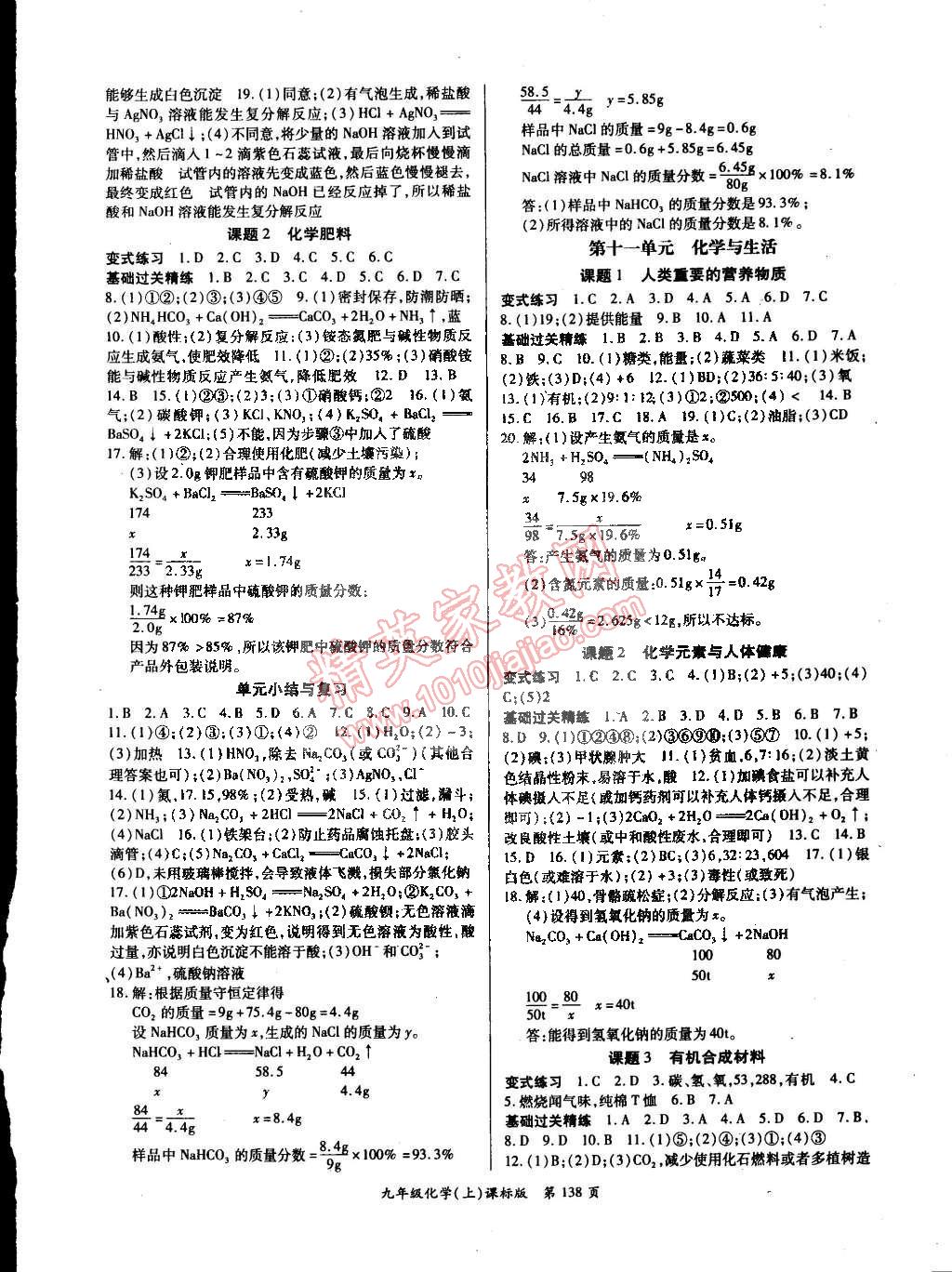 2015年启航新课堂名校名师同步学案九年级化学下册人教版 第6页