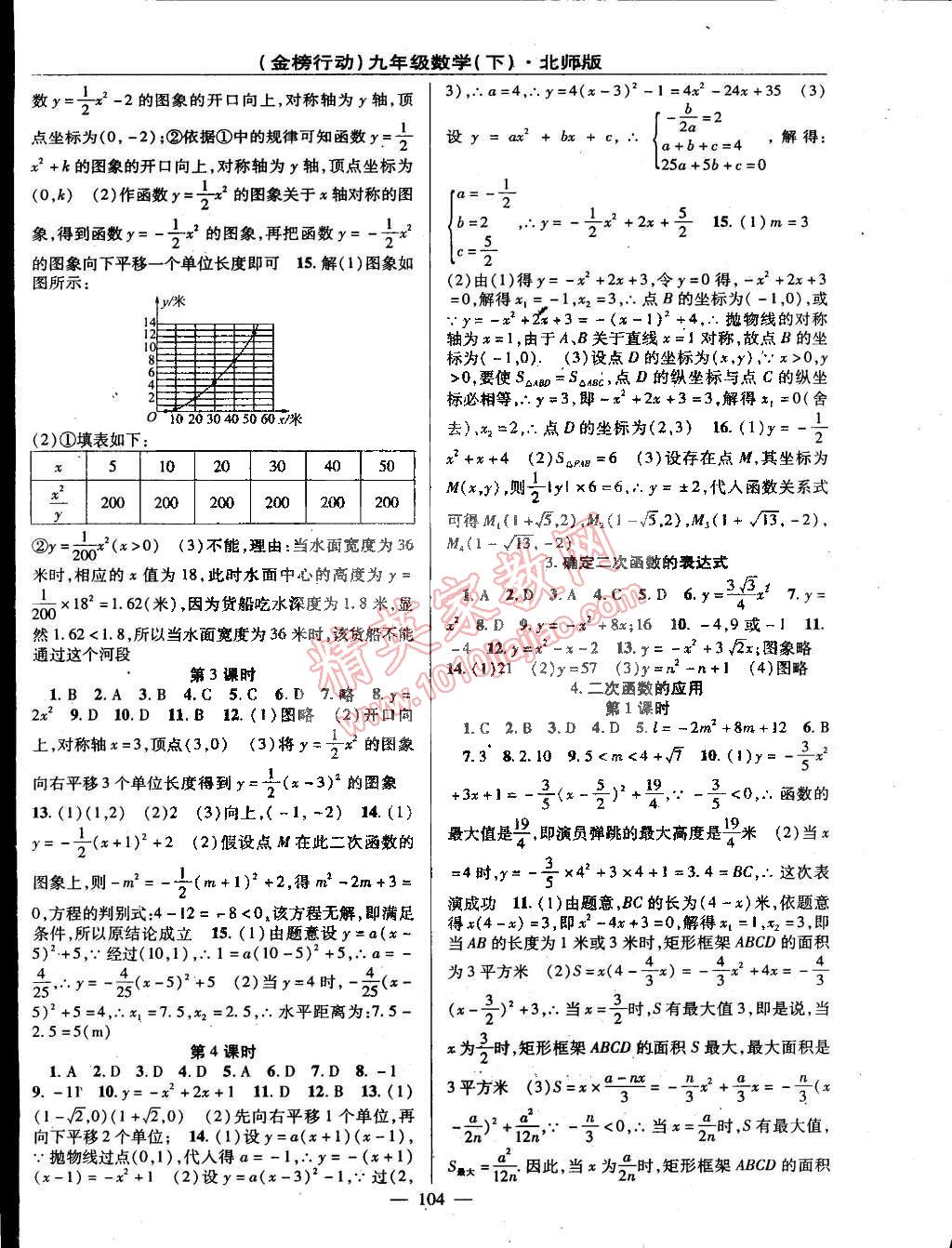 2015年金榜行动九年级数学下册北师大版 第4页