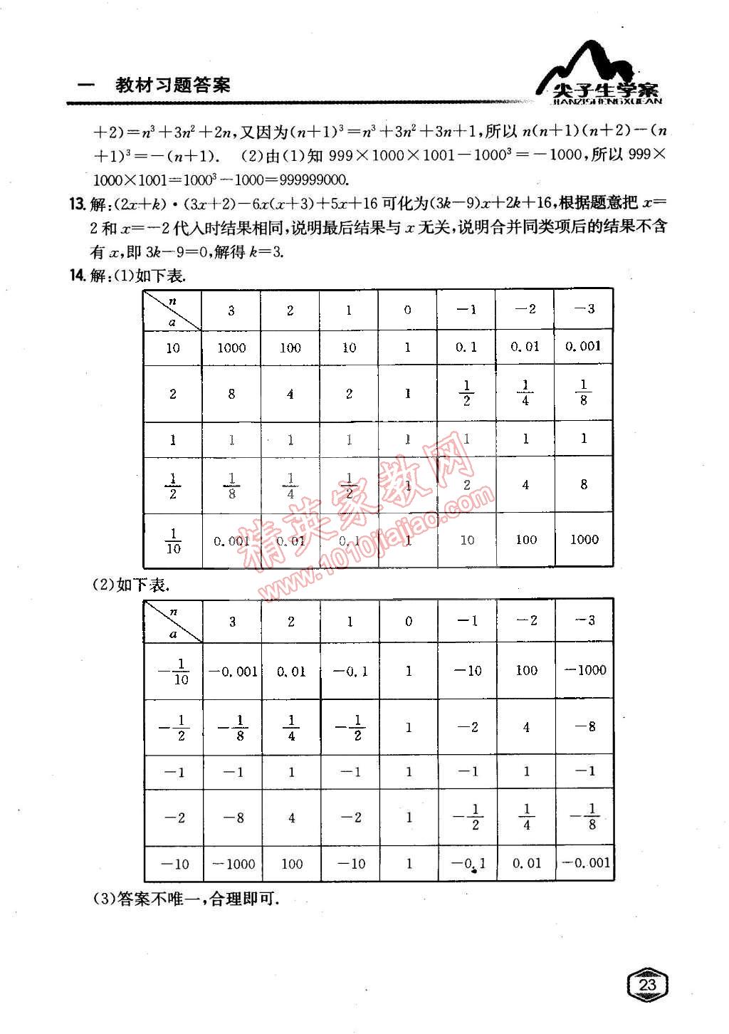 課本青島版七年級(jí)數(shù)學(xué)下冊 參考答案第22頁