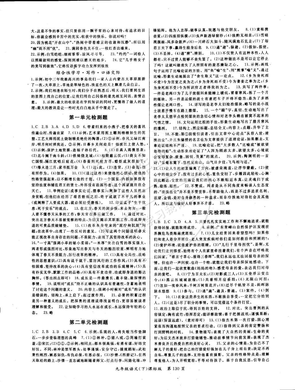 2015年啟航新課堂名校名師同步學(xué)案九年級(jí)語文下冊人教版 第6頁