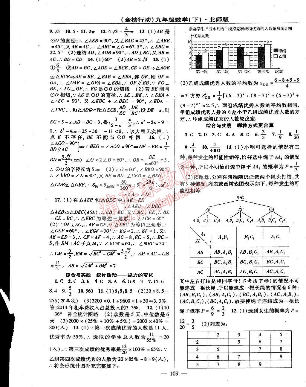 2015年金榜行动九年级数学下册北师大版 第9页