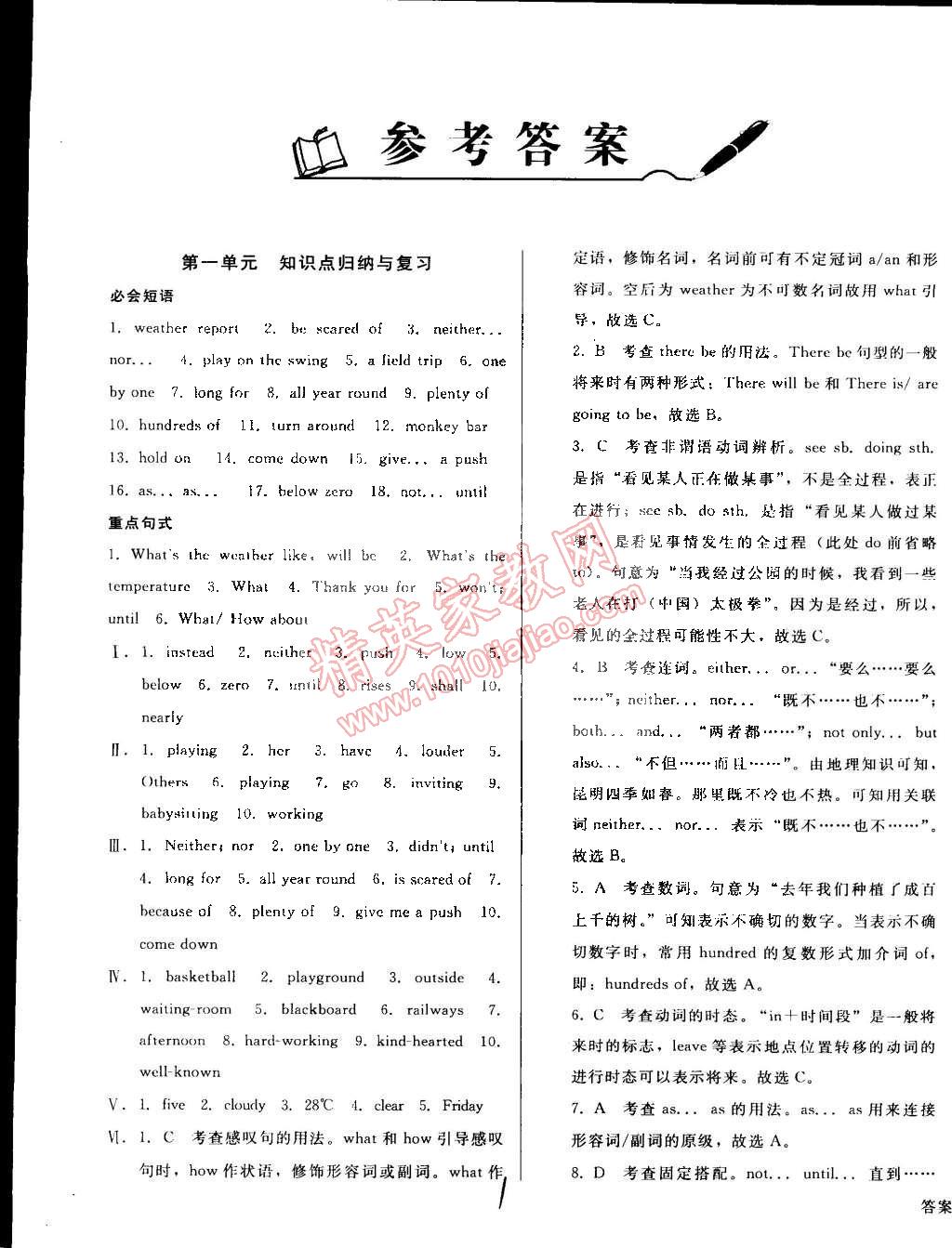 2015年单元加期末复习与测试八年级英语下册冀教版 第1页