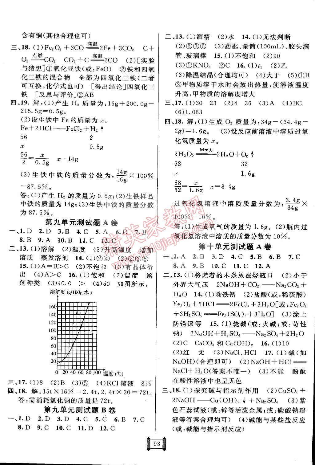 2014年海淀單元測(cè)試AB卷九年級(jí)化學(xué)全一冊(cè)人教版 第5頁