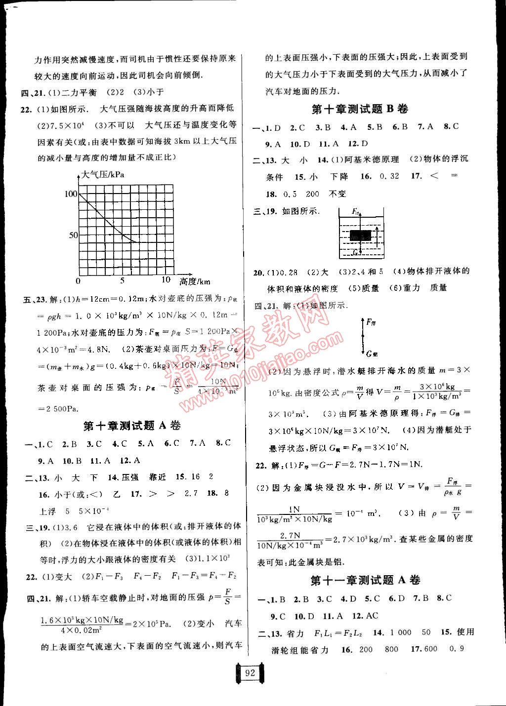 2015年海淀單元測試AB卷八年級(jí)物理下冊(cè)教科版 第4頁