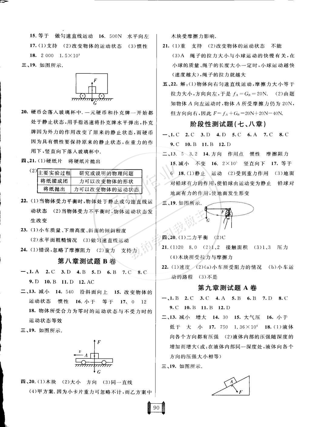 2015年海淀單元測(cè)試AB卷八年級(jí)物理下冊(cè)教科版 第2頁(yè)